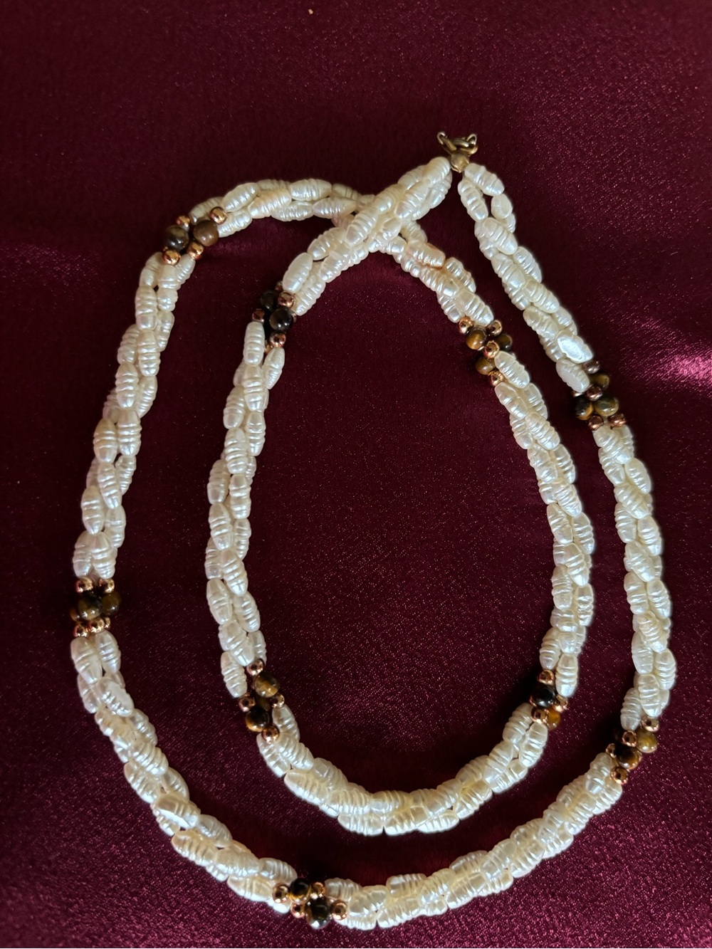 Pearl Twist Necklace with Gold Accent